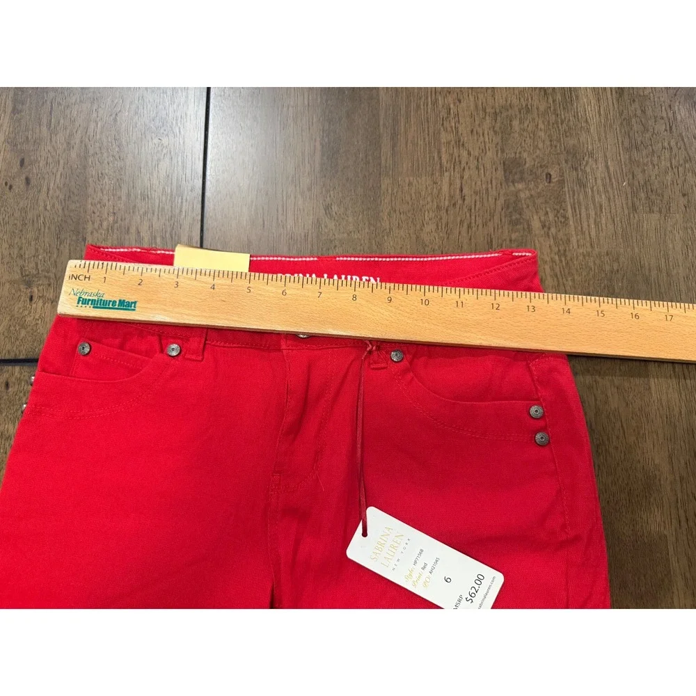 Sabrina Lauren‎ Red Bermuda Shorts Ultra Soft Stretch 5-Pocket HP7156B Mens 6